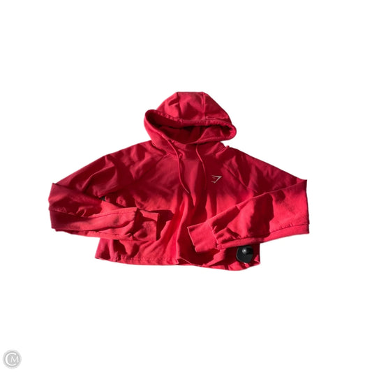 Athletic Top Long Sleeve Hoodie By Gym Shark In Red, Size: M