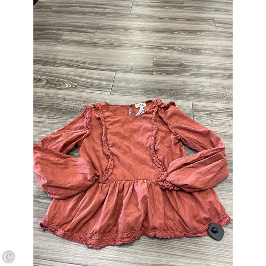 Top Long Sleeve By Listicle In Red, Size: M