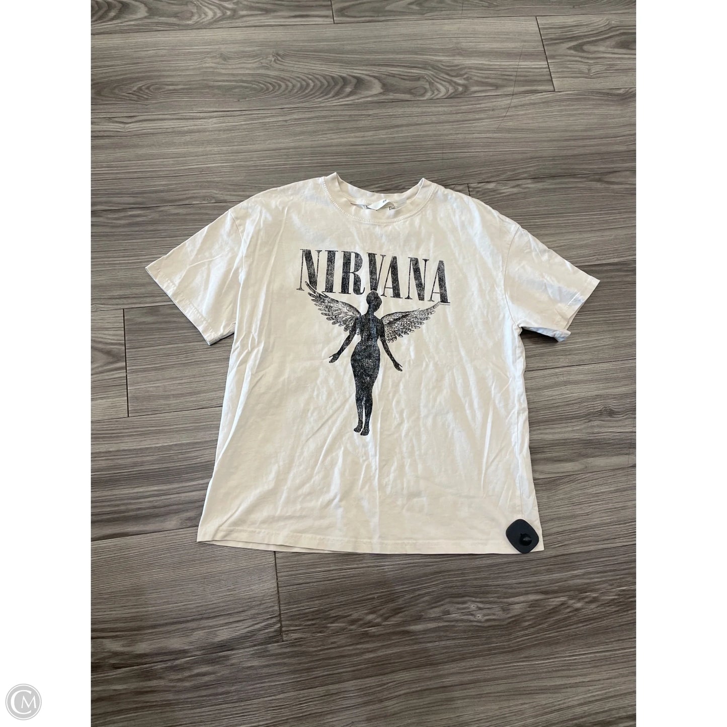 Top Short Sleeve By H&m In Cream, Size: S