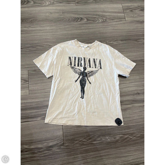 Top Short Sleeve By H&m In Cream, Size: S