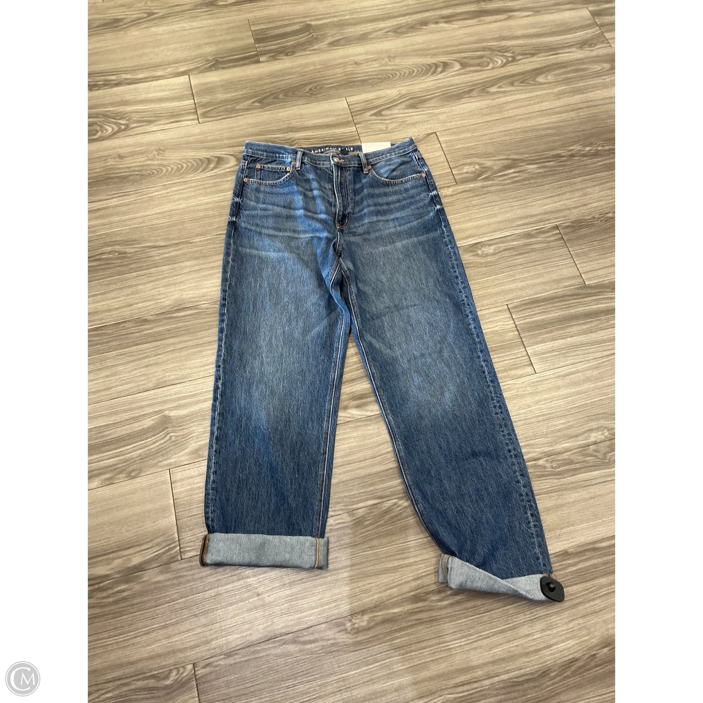 Jeans Straight By American Eagle In Blue, Size: 14
