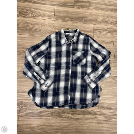 Top Long Sleeve By Time And Tru In Plaid Pattern, Size: Xl