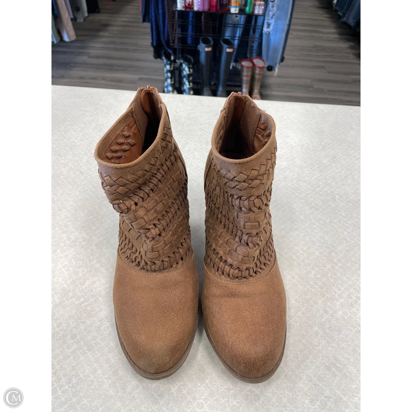 Boots Ankle Heels By Maurices In Brown, Size: 7.5