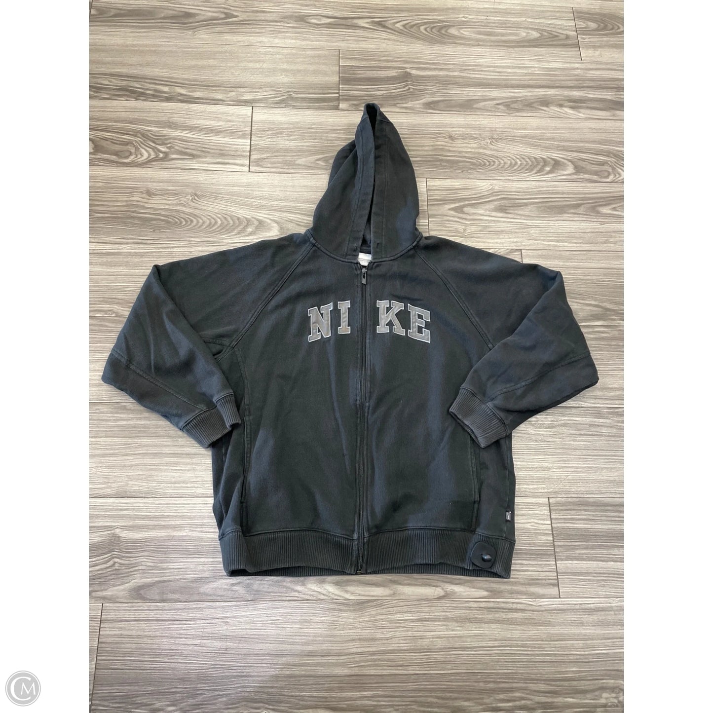 Athletic Jacket By Nike In Grey, Size: L
