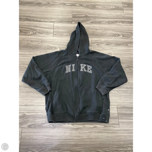 Athletic Jacket By Nike In Grey, Size: L