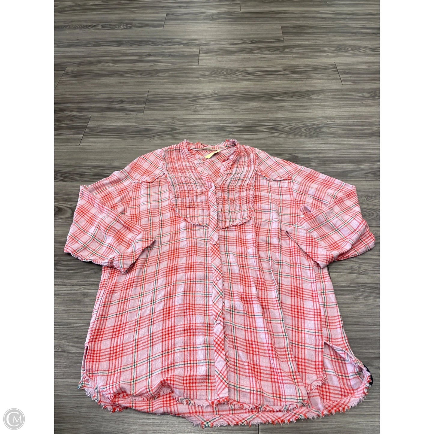 Top Long Sleeve By Free People In Plaid Pattern, Size: M