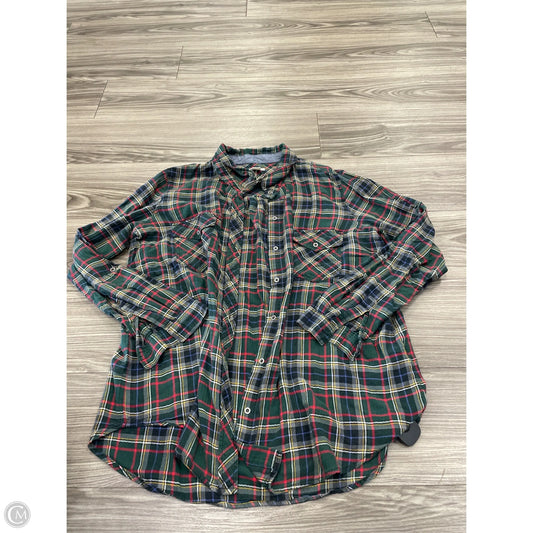 Top Long Sleeve By West Bound In Plaid Pattern, Size: Xl