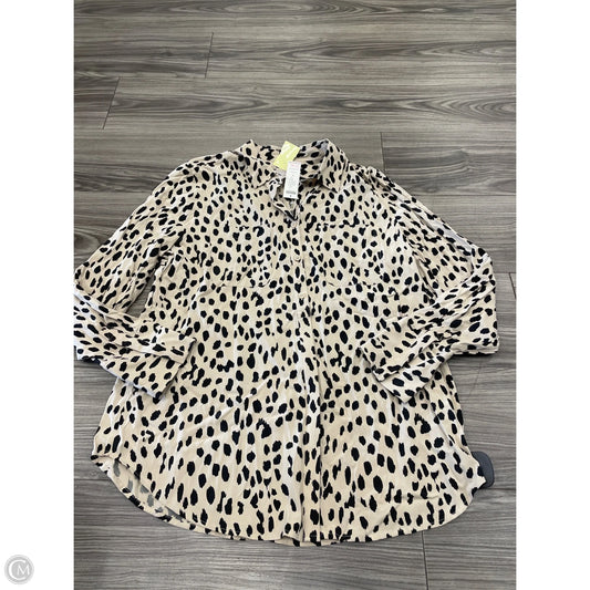 Top Long Sleeve By Chicos In Animal Print, Size: L