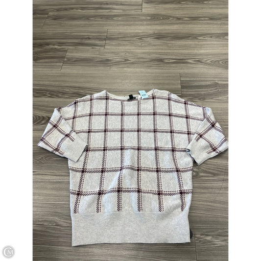 Sweater By Ann Taylor In Plaid Pattern, Size: Lp