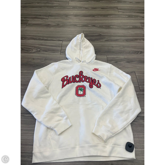 Athletic Sweatshirt Hoodie By Nike In Red & White, Size: L