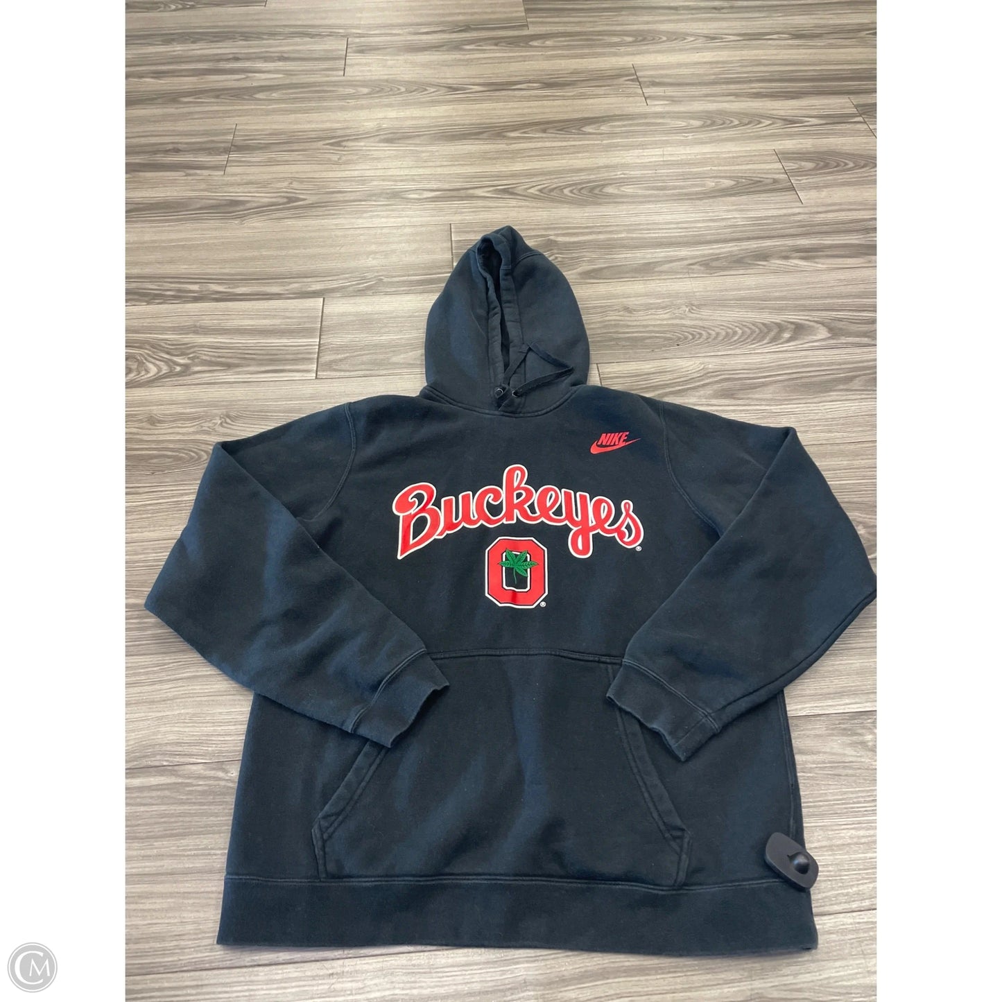 Athletic Sweatshirt Hoodie By Nike In Black, Size: L