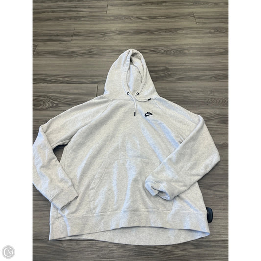 Athletic Sweatshirt Hoodie By Nike In White, Size: L