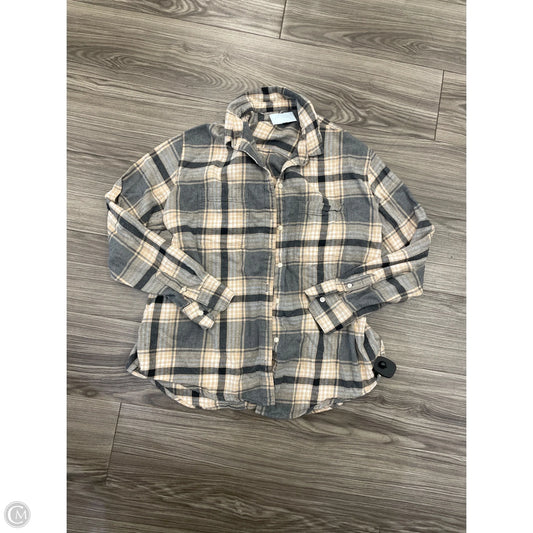Top Long Sleeve By Clothes Mentor In Plaid Pattern, Size: L