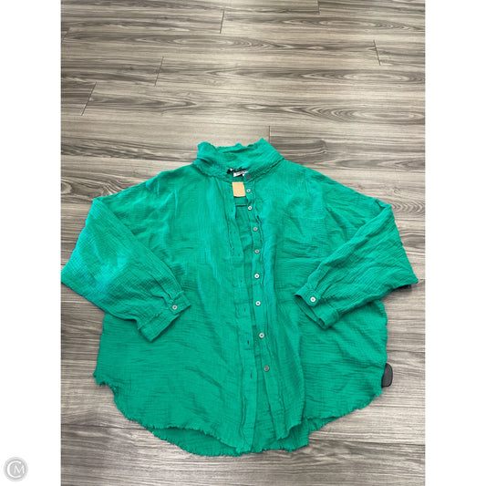 Top Long Sleeve By Zenana In Green, Size: 2x