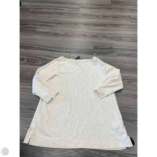 Top Long Sleeve By L.l. Bean In Cream, Size: Xl