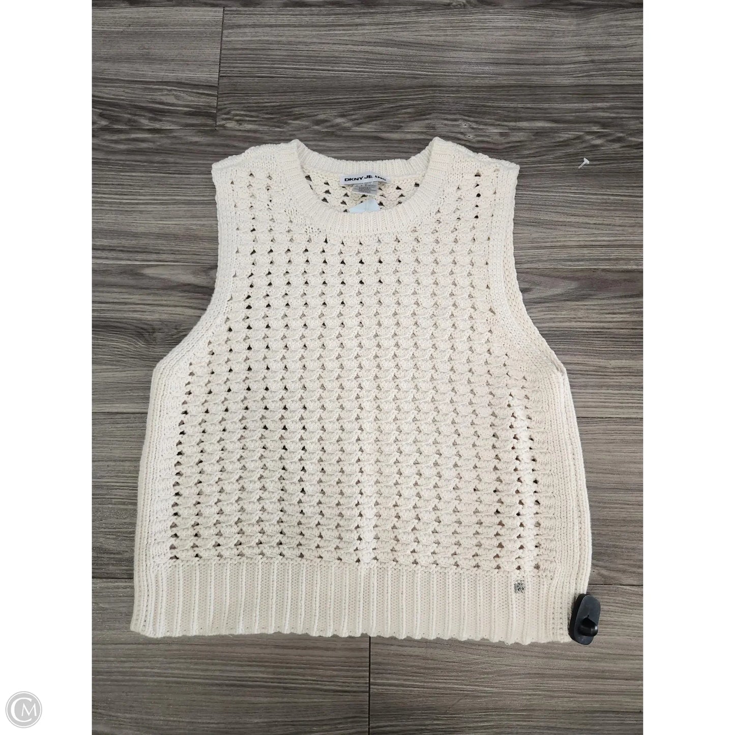 Vest Sweater By Dkny In Cream, Size: L