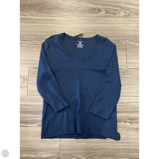 Top Long Sleeve By Jones New York In Blue, Size: Xl