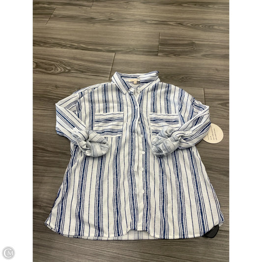 Top Long Sleeve By Eden & Olivia In Striped Pattern, Size: M