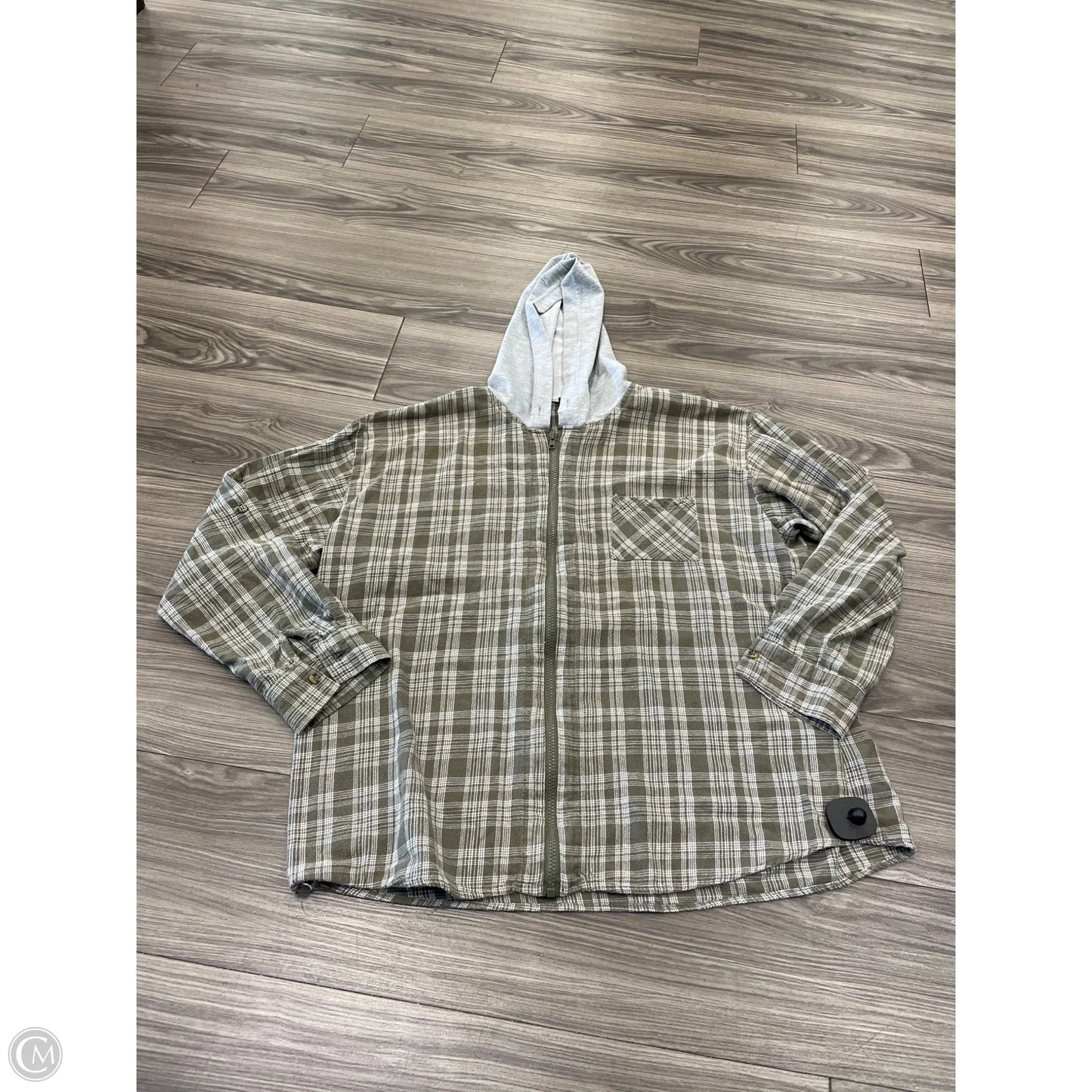 Top Long Sleeve By Justify In Plaid Pattern, Size: S