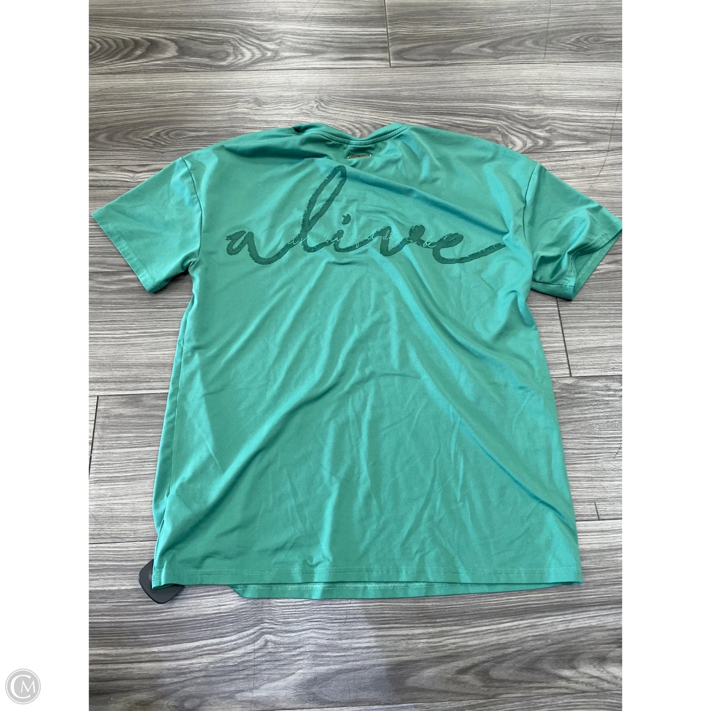 Athletic Top Short Sleeve By Gym Shark In Green, Size: S