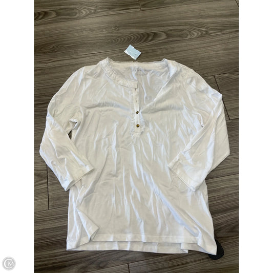 Top Long Sleeve By Talbots In White, Size: M