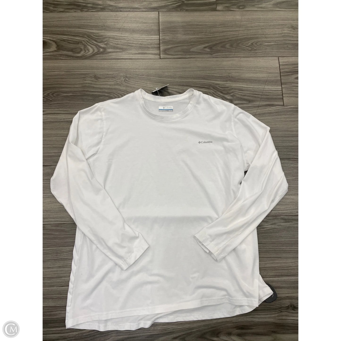 Athletic Top Long Sleeve Collar By Columbia In White, Size: 1x