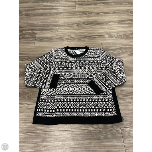 Sweater By Talbots In Black & White, Size: Xlp