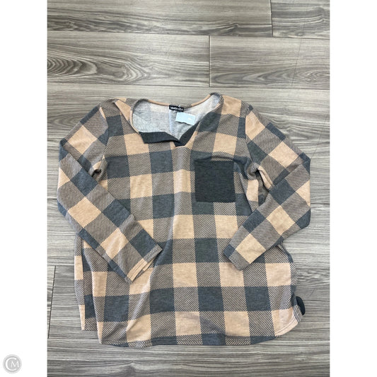 Top Long Sleeve By Heimish Usa In Plaid Pattern, Size: Xl