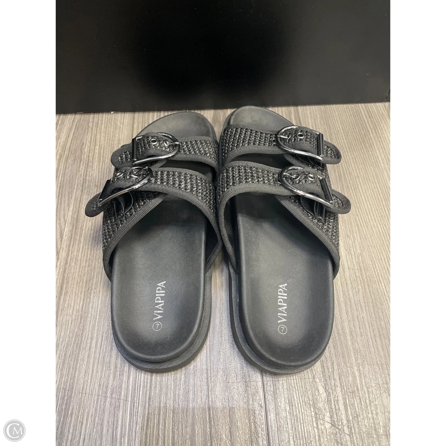 Sandals Flats By Clothes Mentor In Black, Size: 7