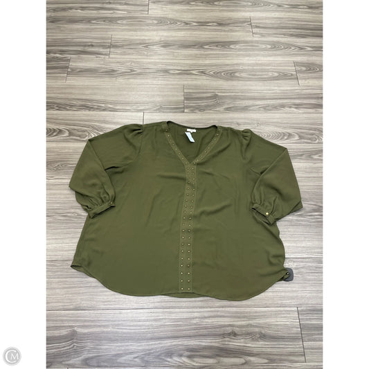 Top Long Sleeve By Maurices In Green, Size: 4x