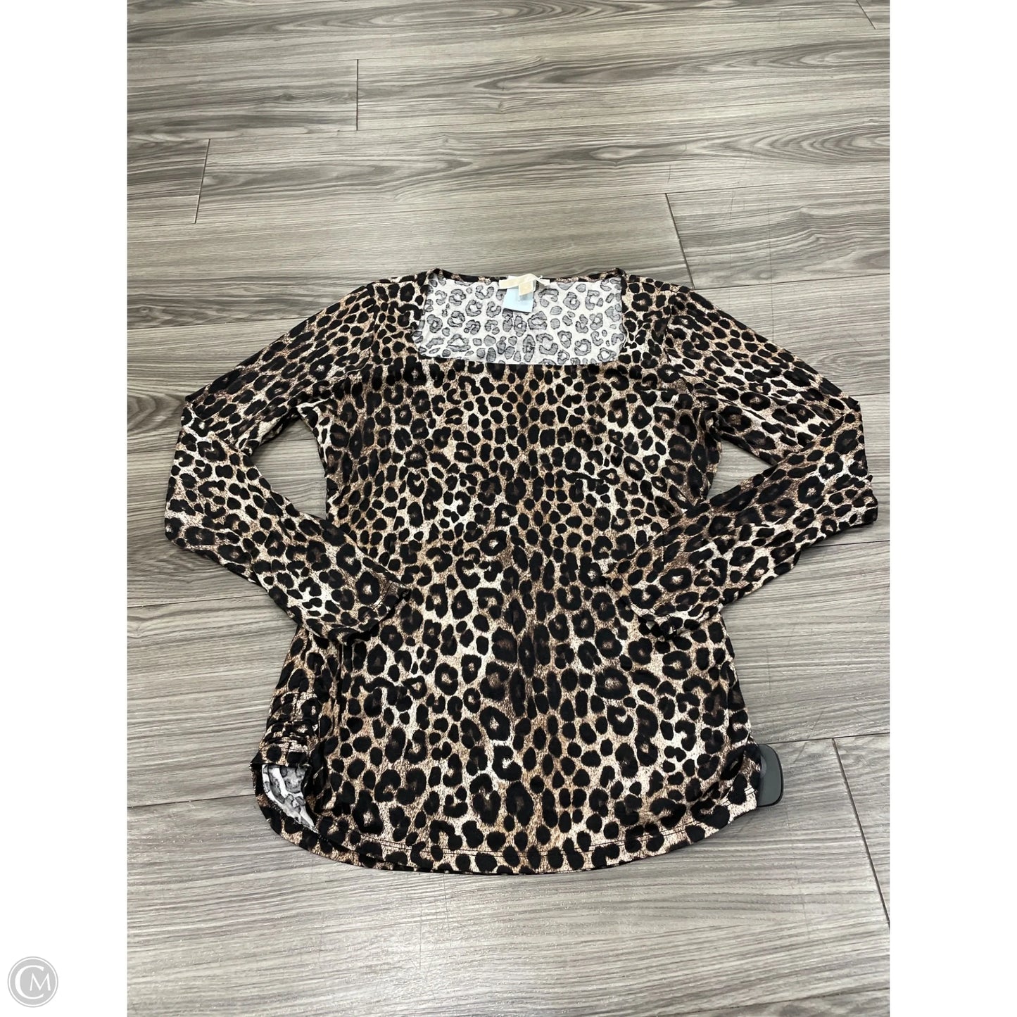 Top Long Sleeve Designer By Michael Kors In Animal Print, Size: M