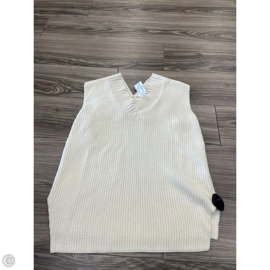 Vest Sweater By Clothes Mentor In White, Size: L