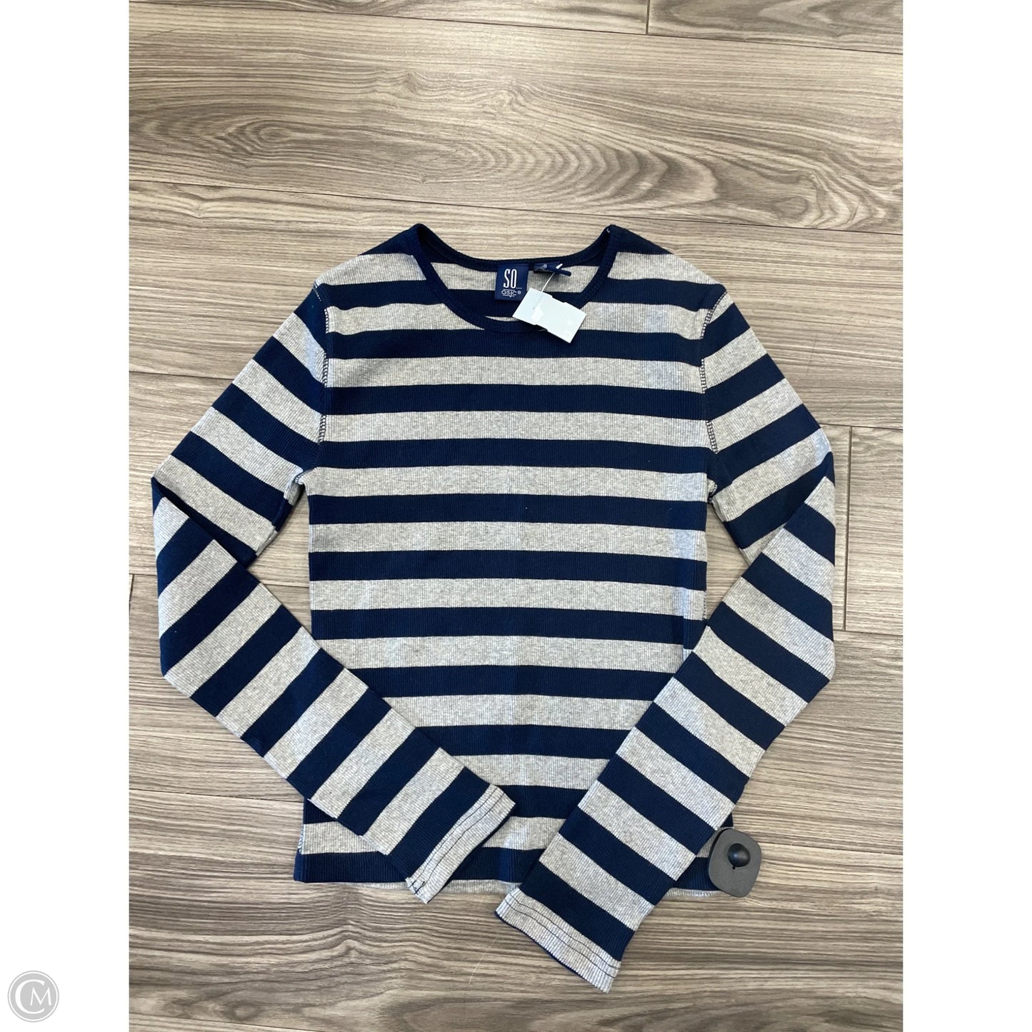 Top Long Sleeve By So In Striped Pattern, Size: L