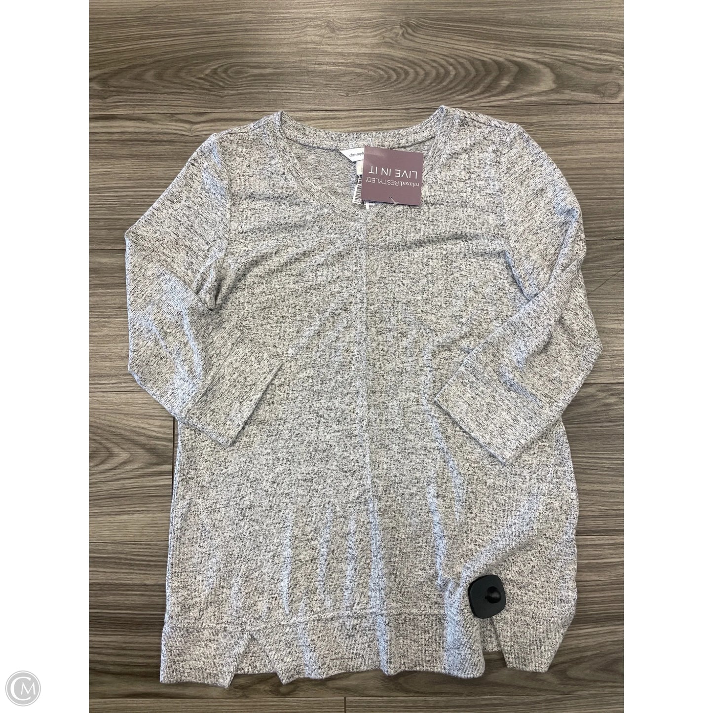 Top Long Sleeve By Christopher And Banks In Grey, Size: S