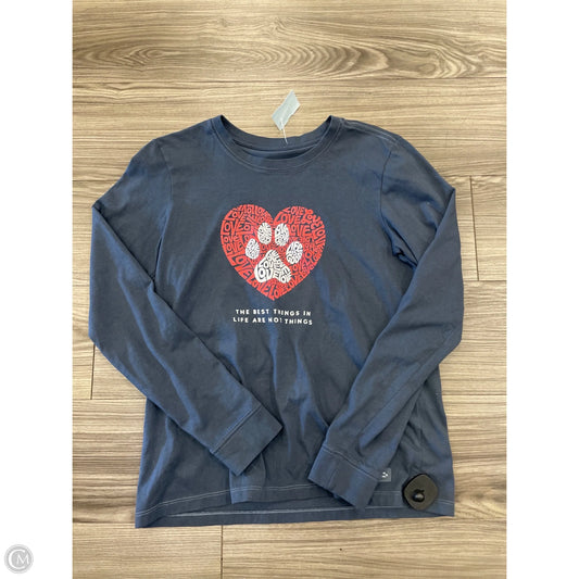 Top Long Sleeve By Life Is Good In Blue, Size: M