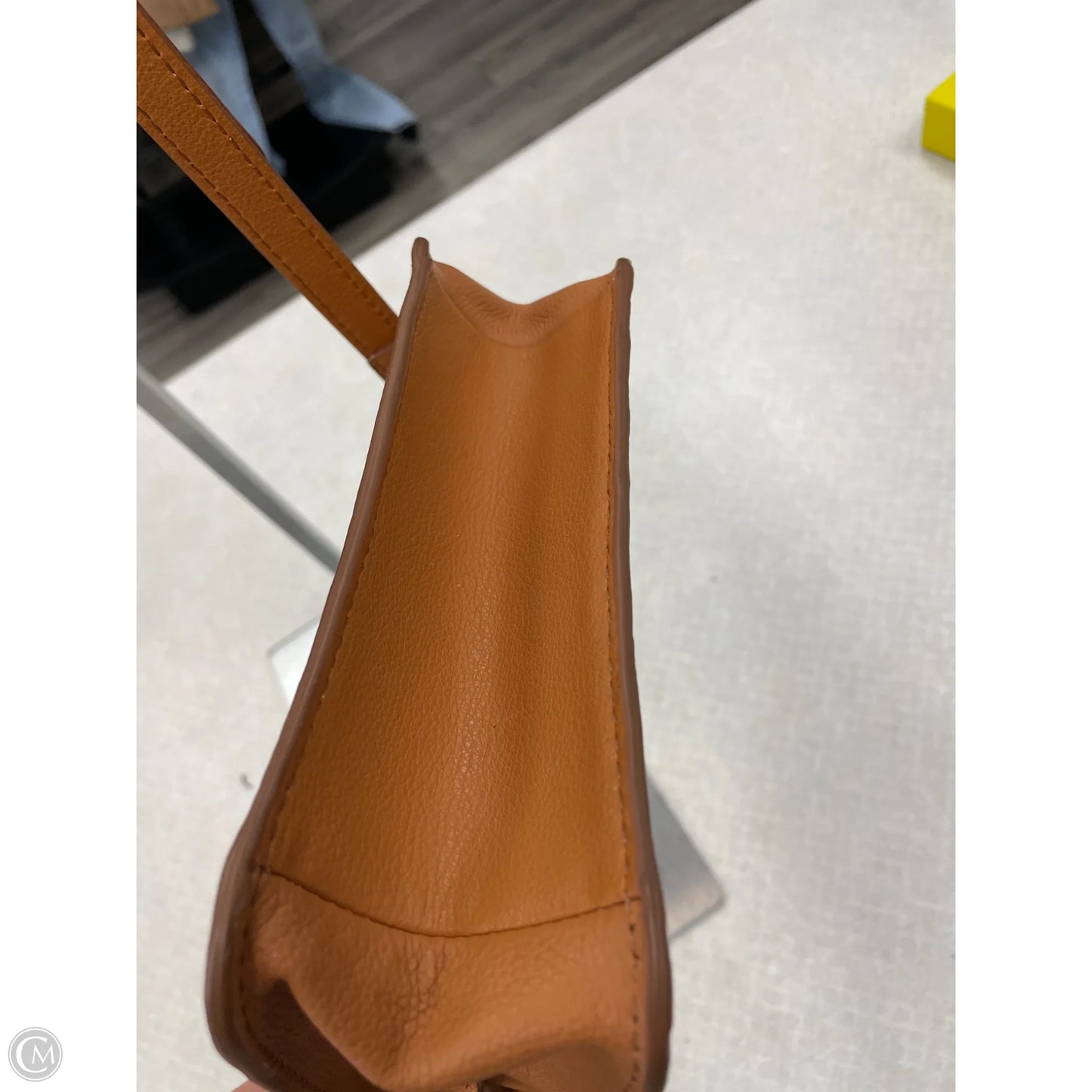 Handbag Leather By Fossil, Size: Medium