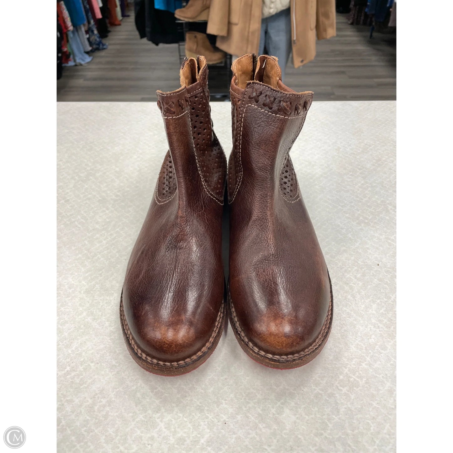 Boots Ankle Heels By Bed Stu In Brown, Size: 8