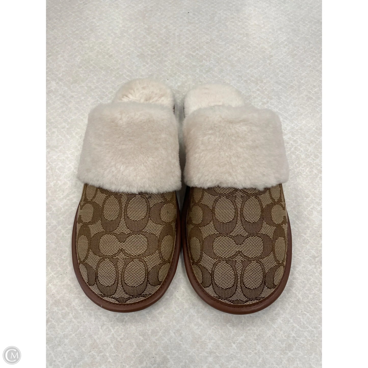 Slippers Designer By Coach In Brown, Size: 7