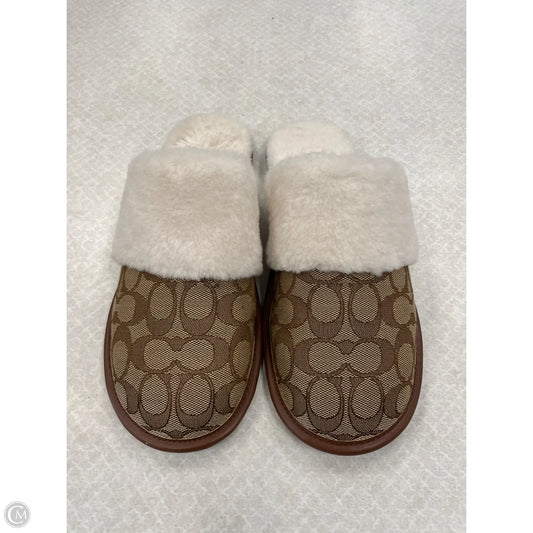 Slippers Designer By Coach In Brown, Size: 7