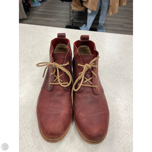 Boots Ankle Heels By Clothes Mentor In Red, Size: 7