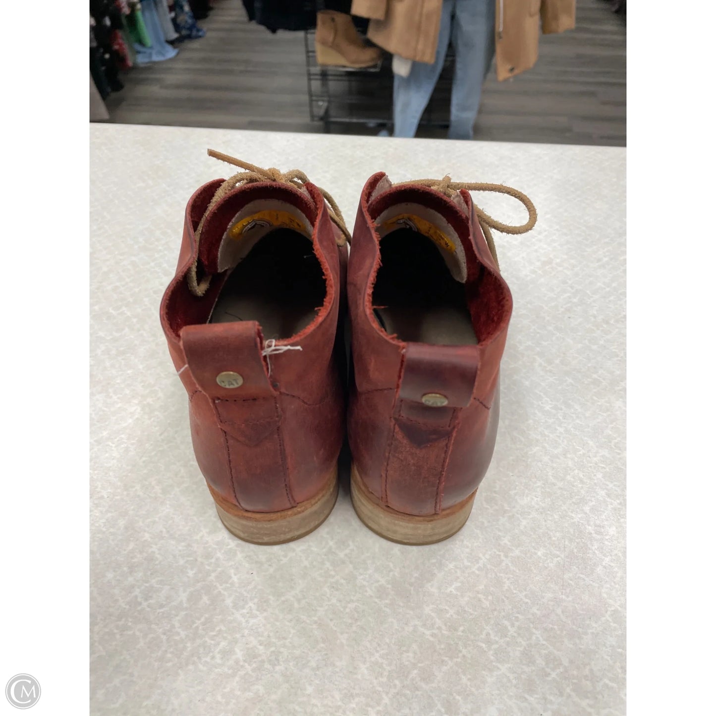 Boots Ankle Heels By Clothes Mentor In Red, Size: 7