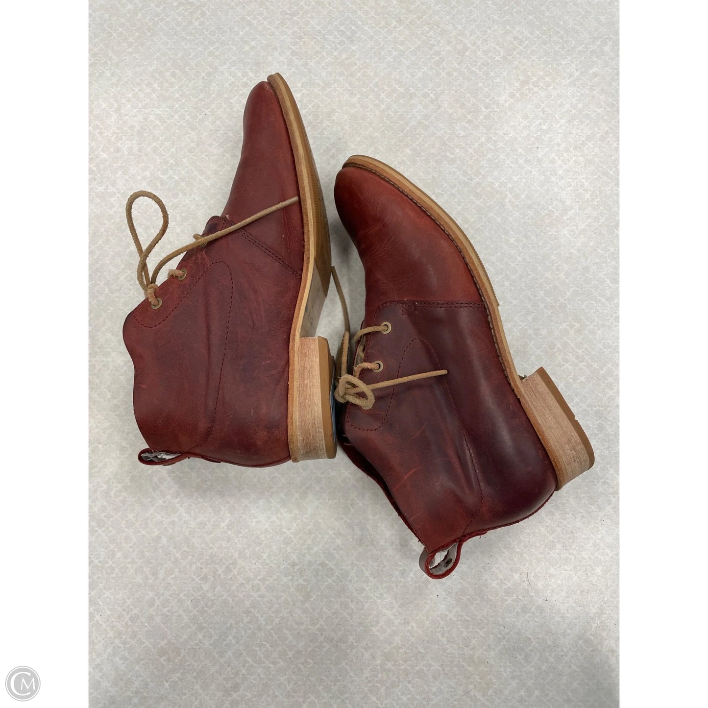 Boots Ankle Heels By Clothes Mentor In Red, Size: 7