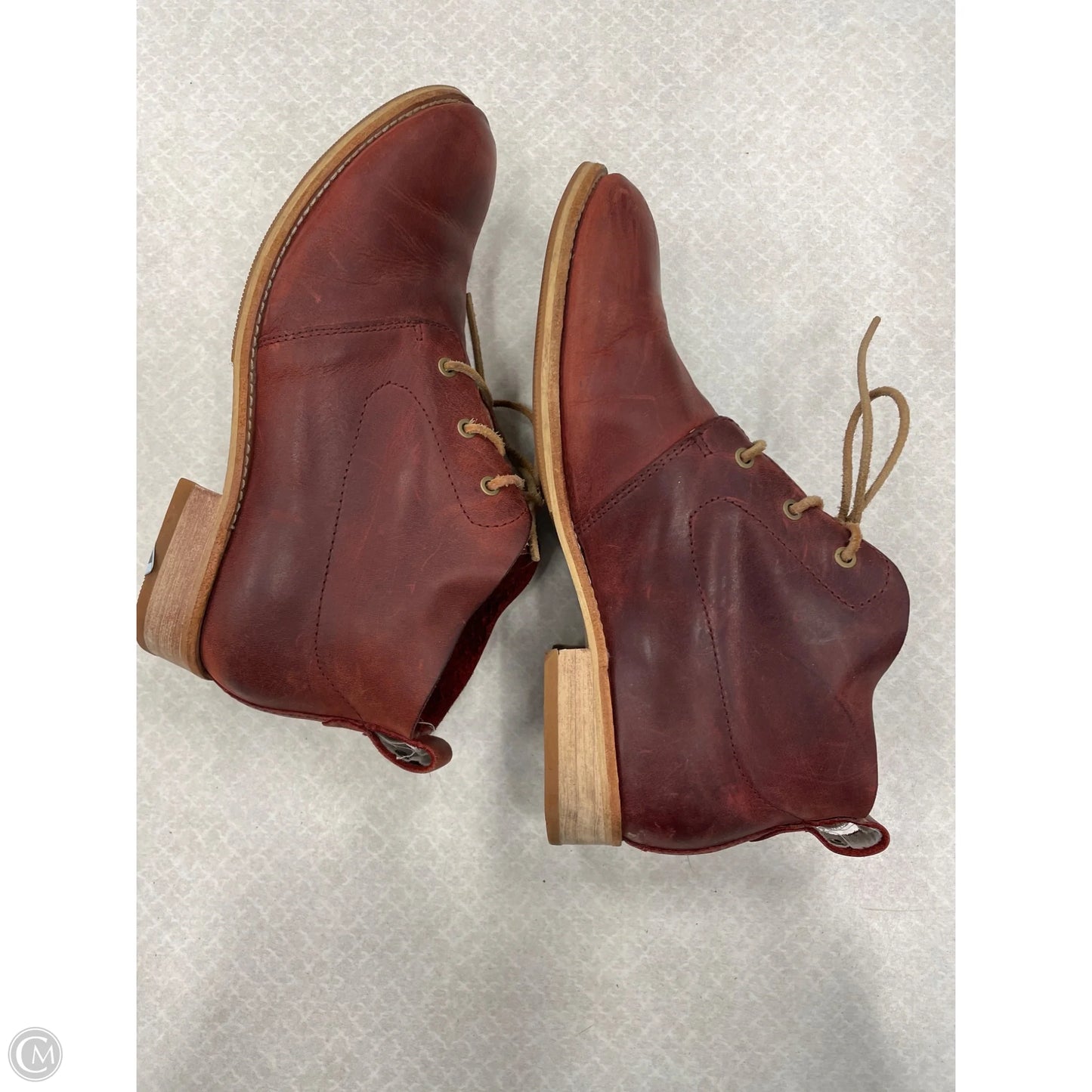 Boots Ankle Heels By Clothes Mentor In Red, Size: 7