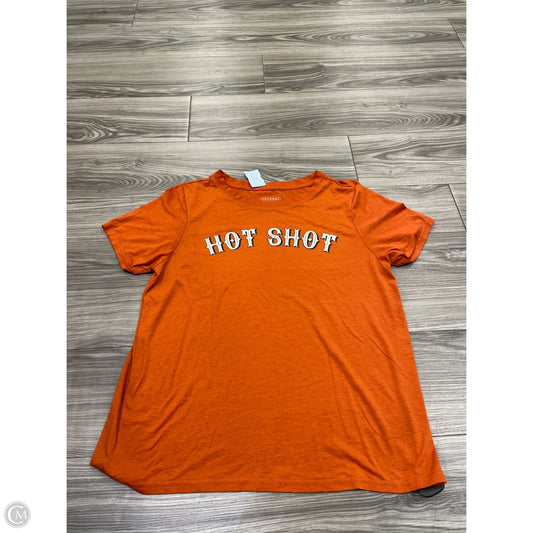 Top Short Sleeve By Shyanne In Orange, Size: L