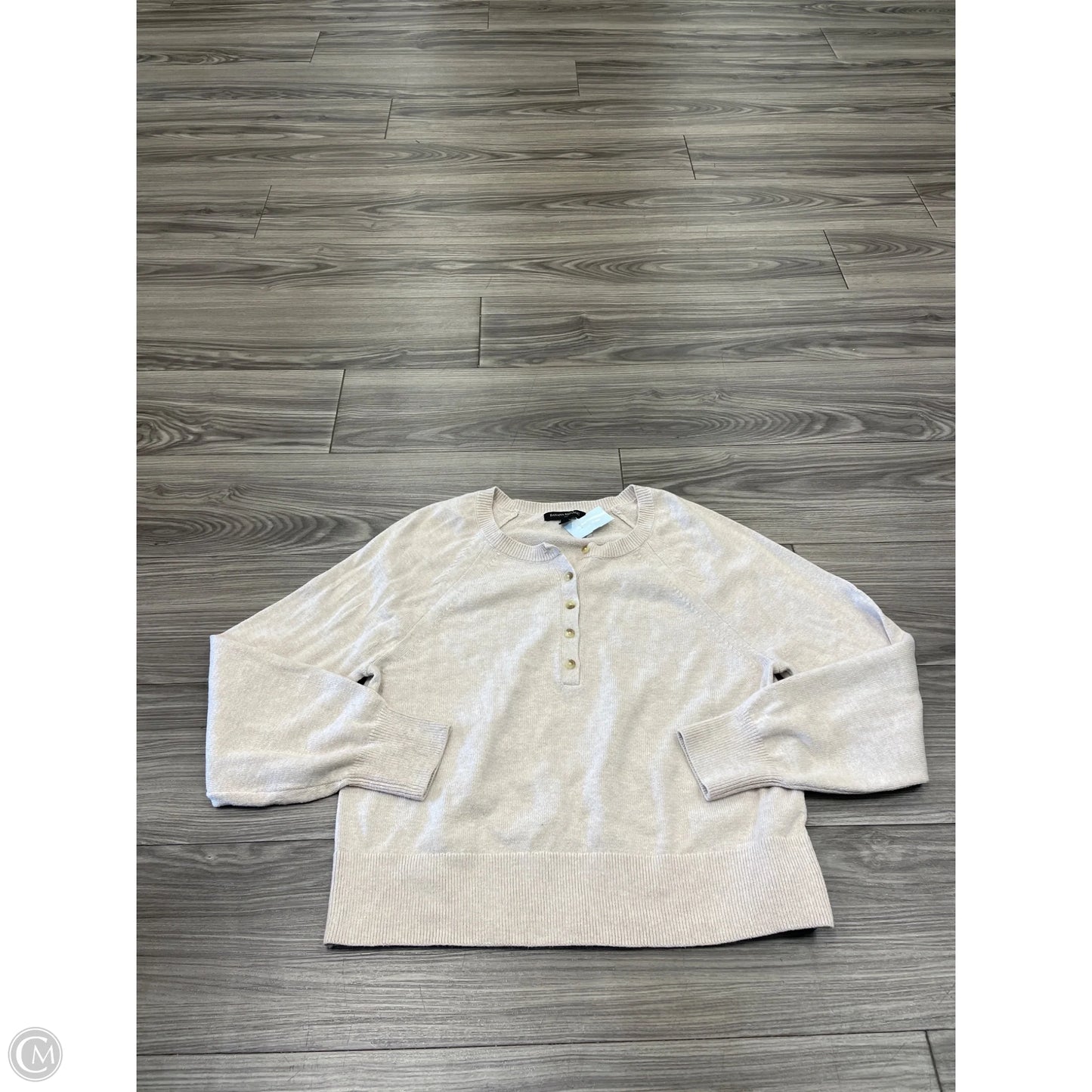 Top Long Sleeve By Banana Republic In Cream, Size: M