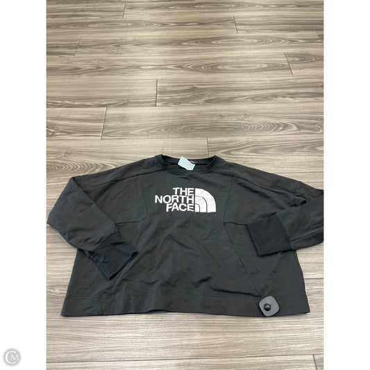 Athletic Top Long Sleeve Collar By The North Face In Grey, Size: L
