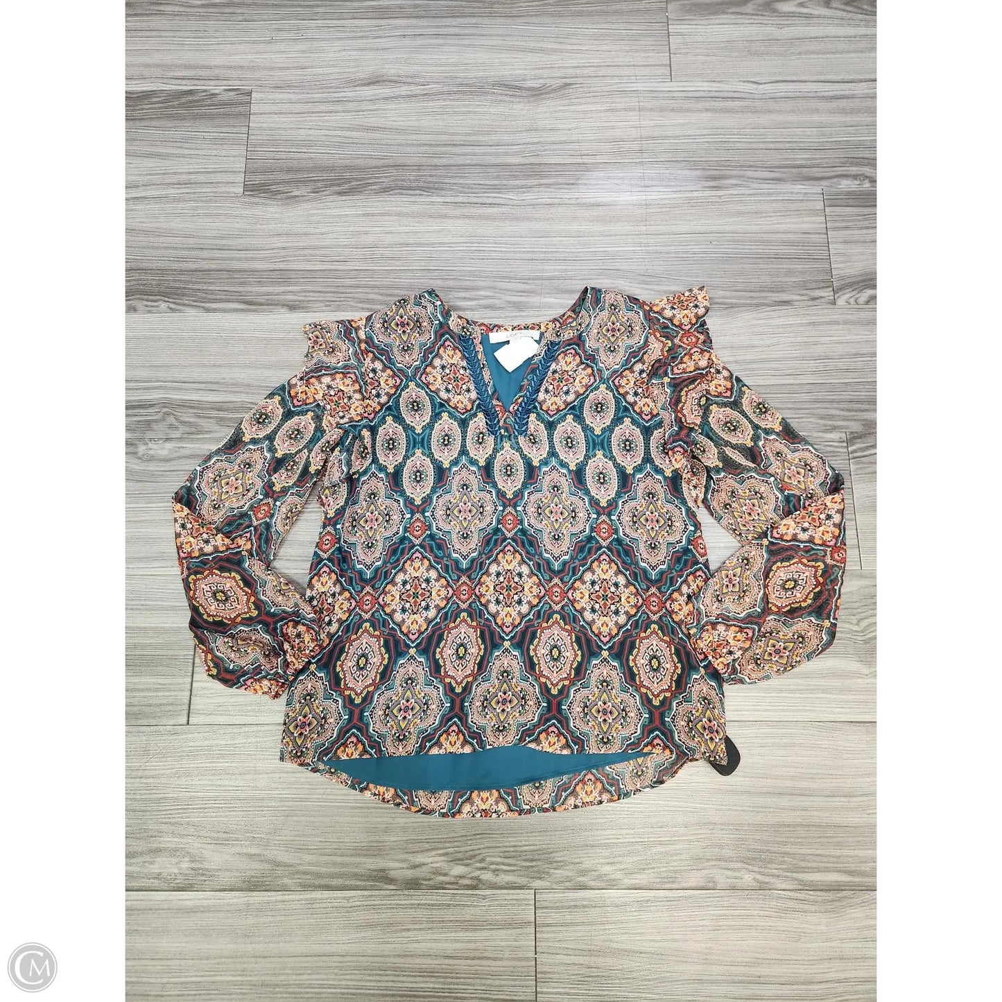 Top Long Sleeve By Loft In Multi-colored, Size: S