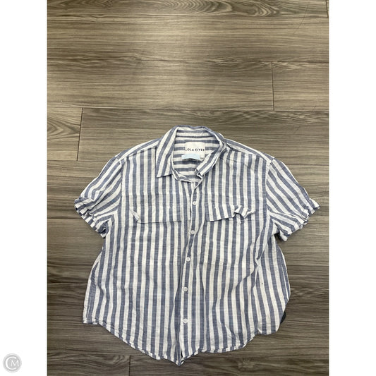 Top Short Sleeve By Lola River In Striped Pattern, Size: Xl