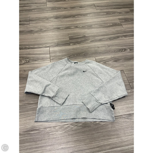 Athletic Sweatshirt Crewneck By Nike In Grey, Size: M