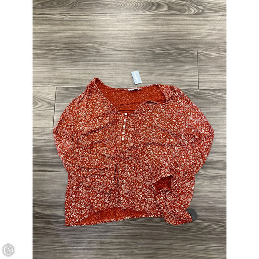 Top Long Sleeve By Lucky Brand In Orange, Size: L